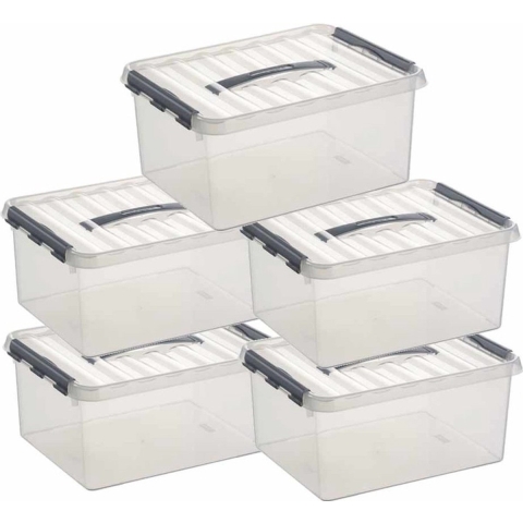 8x Opberg box/opbergdoos 15 liter 40 cm -