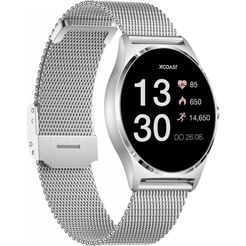 XCOAST JOLI XC PRO Smartwatch 45 mm Topaas zilver