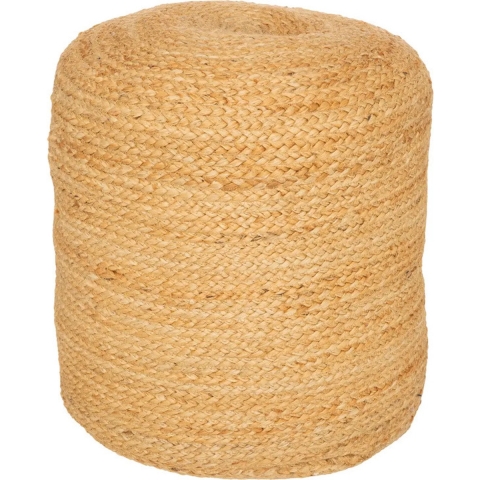Poef om te zitten Desert Vibes - hout/jute stof - Beige - D40 x H40 cm - bijzet stoeltjes -