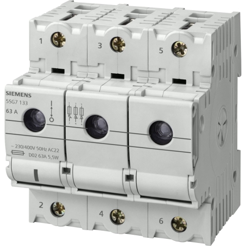 Siemens 5SG7163 Lastscheider Afmeting zekering : D02 63 A 400 V 1 stuk(s)