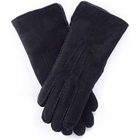 Zwarte Lammy handschoenen suede voor dames 10 (XL - 27 cm) -