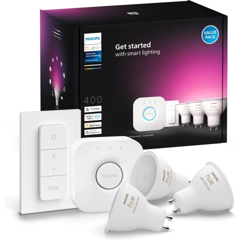Philips Hue White & Color Ambiance GU10 Starterset - Wit