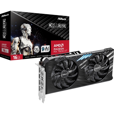 ASRock AMD Radeon RX 7600 XT Videokaart Challenger OC 16 GB GDDR6-RAM PCIe x16 HDMI, DisplayPort Overclocked