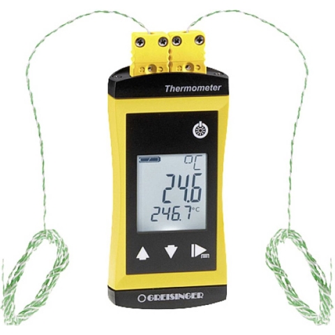 Greisinger G1202-GTF300 2-kanaals alarmthermometer -65 - +1200 °C Sensortype K Binnen enkele seconden
