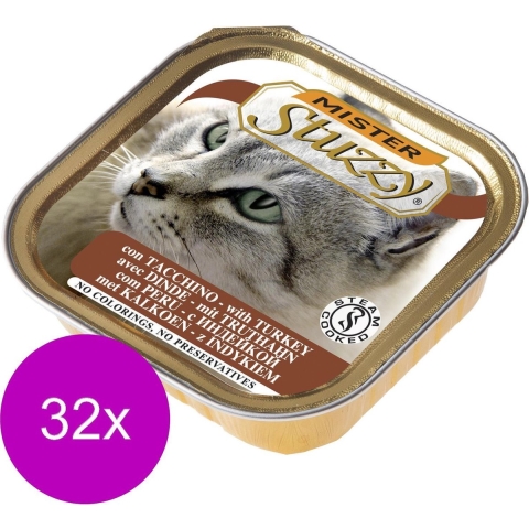 Stuzzy Paté met kalkoen kattenvoer 100 gr. 4 trays (128 x 100 g)
