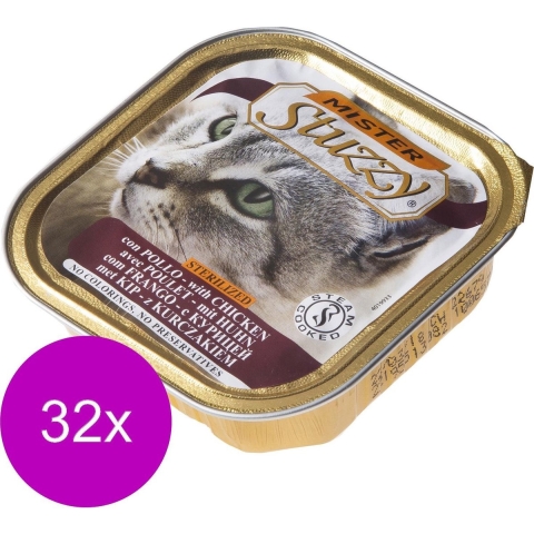 Stuzzy Cat Sterilised paté met kip kattenvoer 100 gr. 4 trays (128 x 100 g)