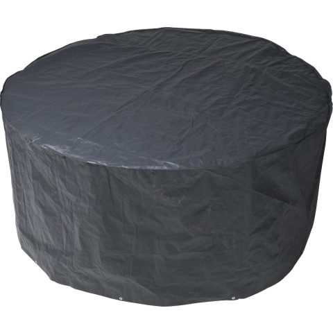 Grijze beschermhoes voor ronde tuinsets/tuinmeubels/tuinmeubelen 90 x 325 cm -