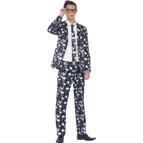 Kleine maat kostuum schedel print voor heren 44-46 (S) -