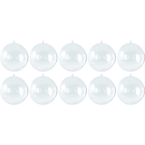 50x Transparante hobby/DIY kerstballen 7 cm -