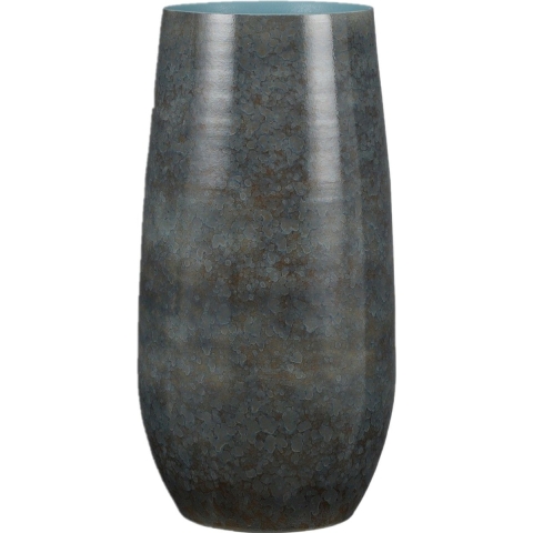 Bloemenvaas van terracotta in het blauw shadow D26 en H50 cm -