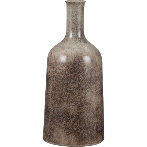 Fles bloemenvaas van terracotta in het nature bruin shadow D26 en H50 cm -