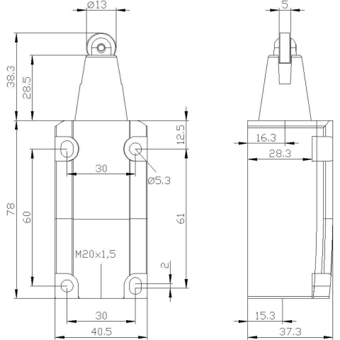 Siemens 3SE51120CD02 3SE5112-0CD02 Positieschakelaar 6 A RVS spoel, Rolplunjer IP66, IP67 1 stuk(s)
