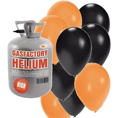 Helium tank met 50 Halloween ballonnen -
