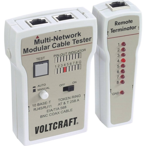 VOLTCRAFT CT-2 CT-2 Kabeltester Geschikt voor RJ-45, BNC, RJ-11