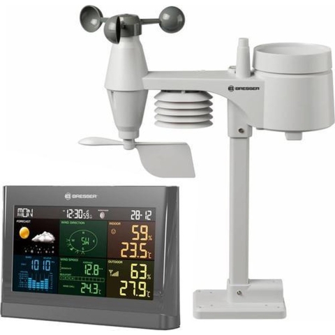 BRESSER 5-in-1 Comfort Weercenter met Kleurendisplay (grijs)