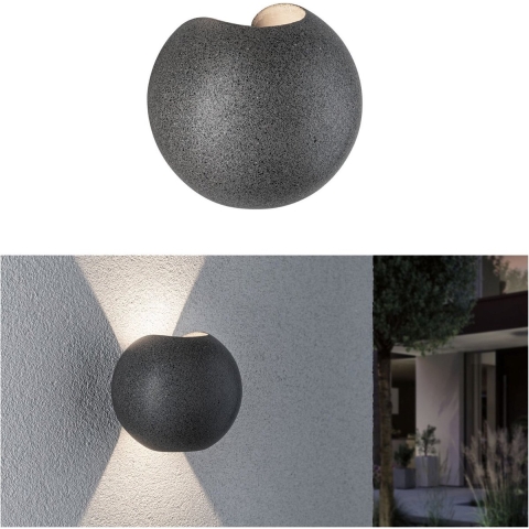 Paulmann Concrea 94499 Buitenlamp (wand) LED LED vast ingebouwd 13 W Zwart zandsteen