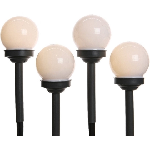 Solar prikspots - set 16x - bollen verlichting - H27 cm - warm wit -