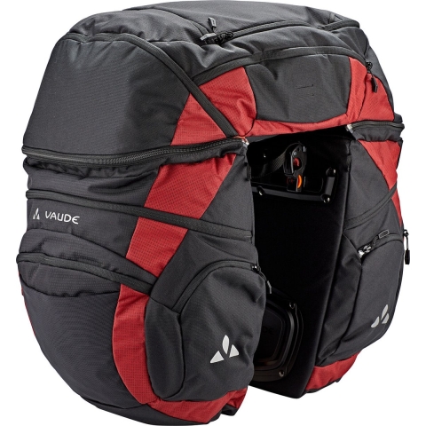 Vaude Karakorum Pro driedelige fietstassenset zwart/rood