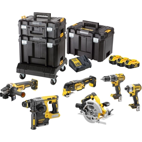 DeWALT DCK685P3T 18V Li-Ion Accu 6-delige Combiset (3x 5,0Ah Accu) In TSTAK (incl. Trolley) - Koolborstelloos