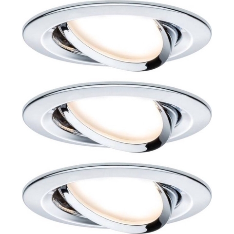 Paulmann 93488 Nova Inbouwlamp Set van 3 stuks LED LED 18 W Chroom (glanzend)