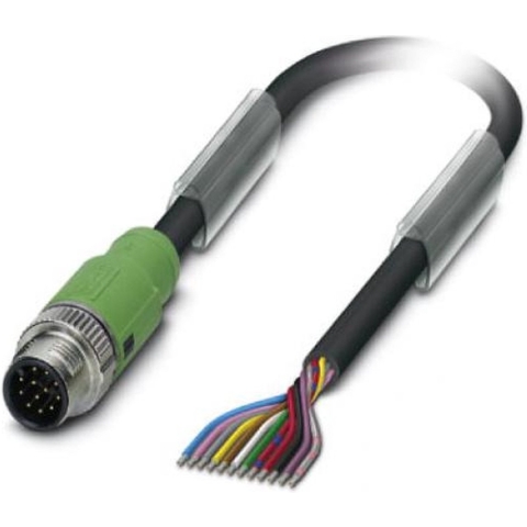 Phoenix Contact 1430569 Sensor/actuator connector, geassembleerd M12 Aantal polen: 12 Stekker, recht 10.00 m 1 stuk(s)