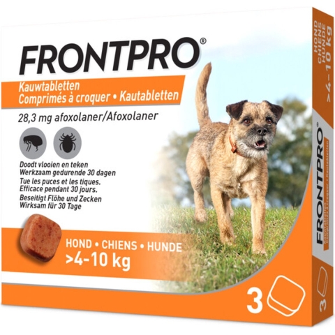 Frontpro kauwtabletten vlooienmiddel voor de hond M (4 tot 10 kg) 2 x 3 tabletten