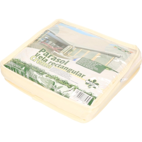 Set van 2x stuks schaduwdoek/zonnescherm rechthoek creme/beige 2 x 3 meter -