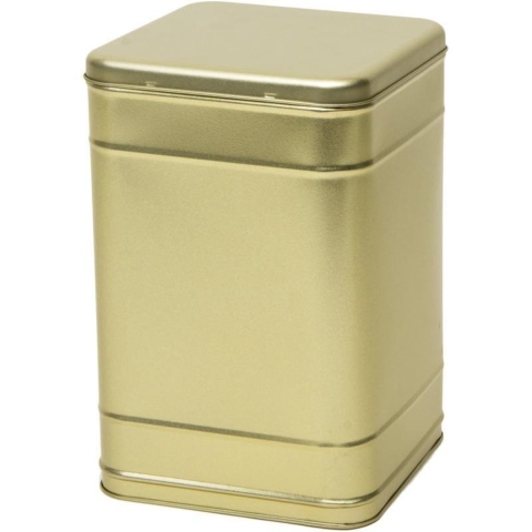 6x Gouden vierkante opbergblikken/bewaarblikken 25 cm -