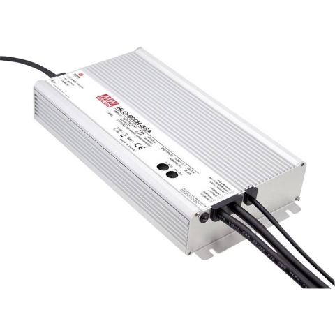Mean Well HLG-600H-24A LED-driver, LED-transformator Constante spanning, Constante stroomsterkte 600 W 25 A 24 V/DC PFC-schakeling, Overbelastingsbescherming,