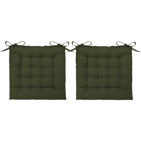 Atmosphera Stoelkussen - 8x - olijf groen - katoen - 38 x 6 cm - zitkussen -