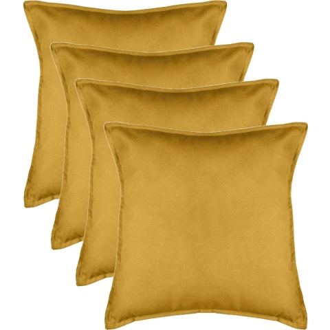 Bank/sierkussens Sophia - 4x stuks - 55 x 55 cm - polyester met rits -
