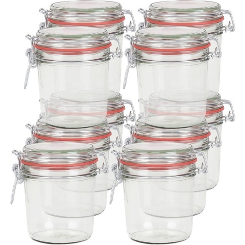 10x Weckpotten/inmaakpotten 400 ml met beugelsluiting -