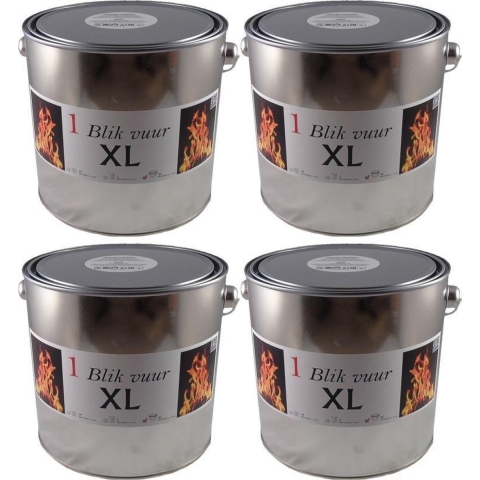 4x Tuinfakkels vuur verlichting blik 16,5 x 15 cm 6-12 branduren -
