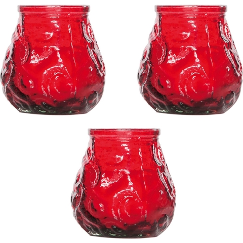 15x Rode mini lowboy tafelkaarsen 7 cm 17 branduren -