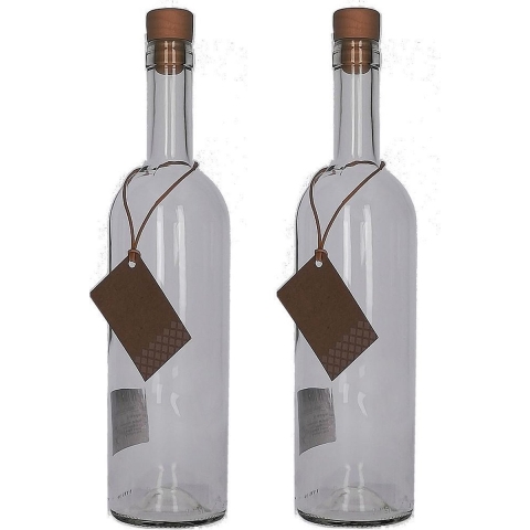 12x stuks glazen flessen met kurken 750 ml -