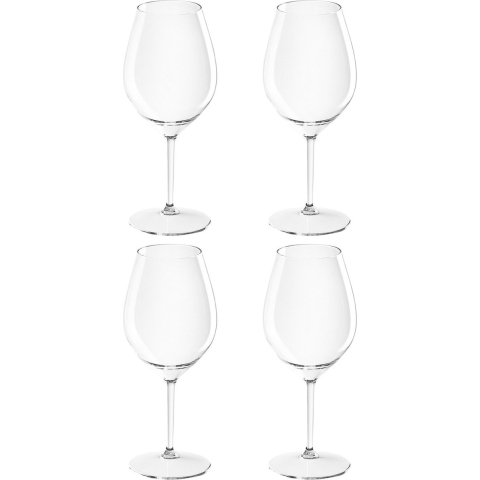 4x Witte of rode wijn wijnglazen 51 cl/510 ml van onbreekbaar transparant kunststof -