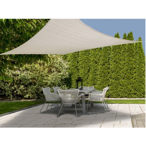 Set van 2x stuks schaduwdoeken/zonneschermen vierkant creme 3 x 3 meter -