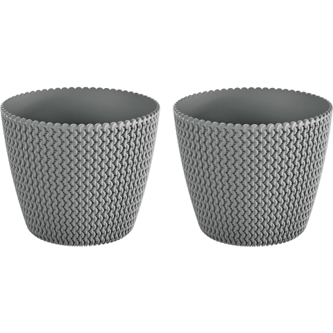 4x Kunststof Splofy bloempotten/plantenpotten lichtgrijs 35 cm -