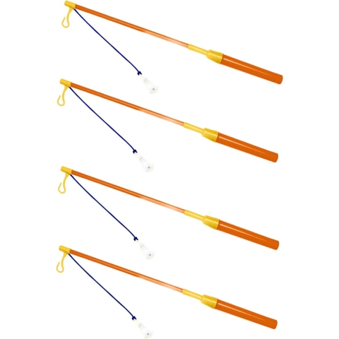 Lampionstokjes - 25x - oranje/geel met lichtje - 39 cm -