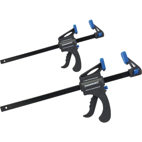 Snelspan lijmklemmen set - 4x - hard kunststof - bereik 450 en 600 mm - lijmtang -