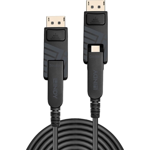 LINDY 38481 DisplayPort-kabel Aansluitkabel Mini DisplayPort-stekker, Mini DisplayPort-stekker 20.00 m Zwart 8K UHD