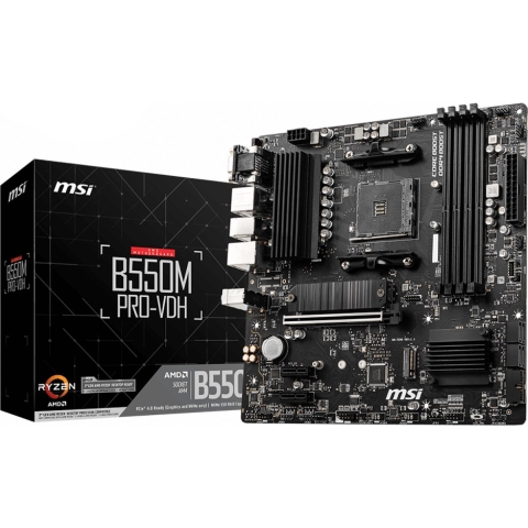 MSI B550M PRO-VDH Moederbord Socket AMD AM4 Vormfactor Micro-ATX Moederbord chipset AMD® B550