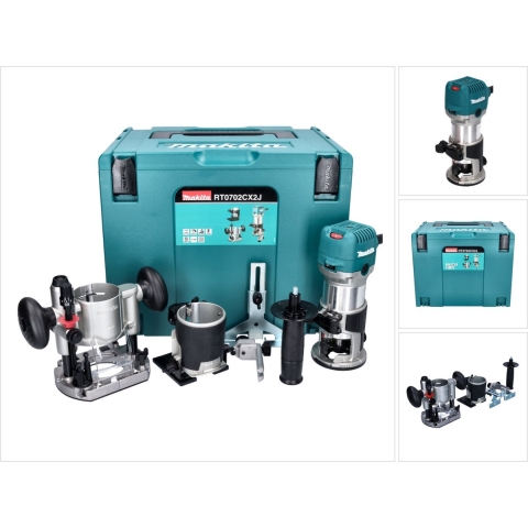 Makita RT0702CX2J Multifunctionele freesmachine 710 W Incl. accessoires