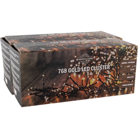 Svenska Living set van 2x stuks clusterverlichting goud 450 cm -