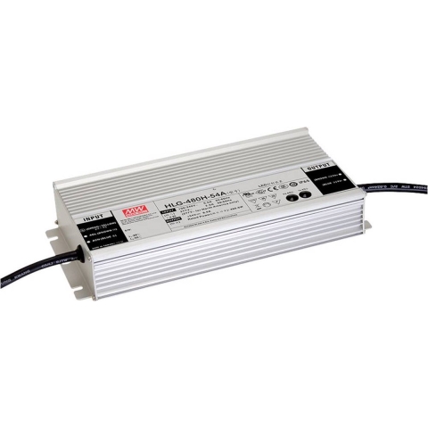 Mean Well HLG-480H-24A LED-driver Constante spanning, Constante stroomsterkte 480 W 20 A 24 V/DC Outdoor, PFC-schakeling, Instelbaar,