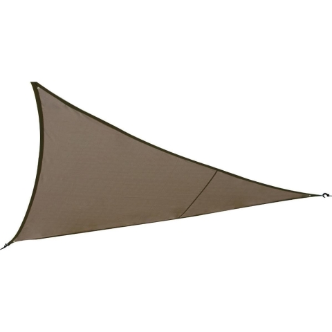 Polyester schaduwdoek/zonnescherm Curacao driehoek taupe 5 x 5 x 5 meter -