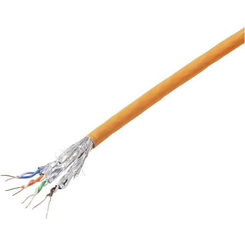 TRU COMPONENTS TC-11008844 Netwerkkabel CAT 6A S/FTP 4 x 2 x 0.24 mm² CPR-Dca-gecertificeerd Oranje 305 m