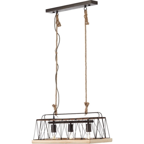 Brilliant Narcy 93587/71 Hanglamp LED E27 40 W RVS (geborsteld), Hout