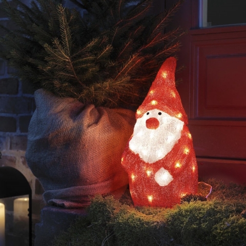 Konstsmide 6243-103 Acryl figuur Energielabel: G (A - G) Kerstman Warmwit LED Rood, Wit