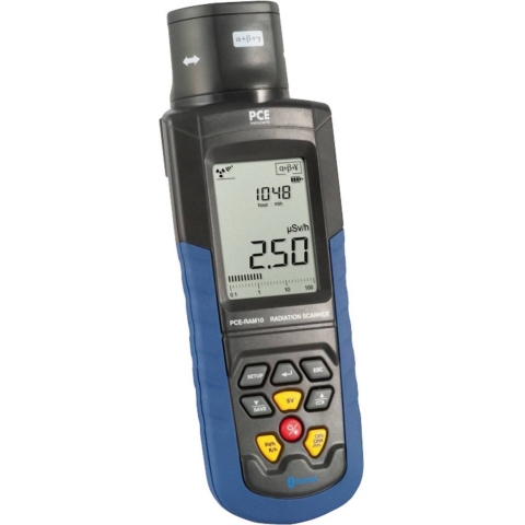 PCE Instruments Geigerteller Straling: Gamma, Alfa, Röntgen, Beta Akoestisch signaal, Incl. analysesoftware, Datalogger, Optisch signaal